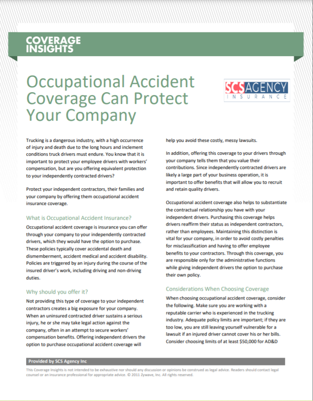 What is occupational hazard insurance?